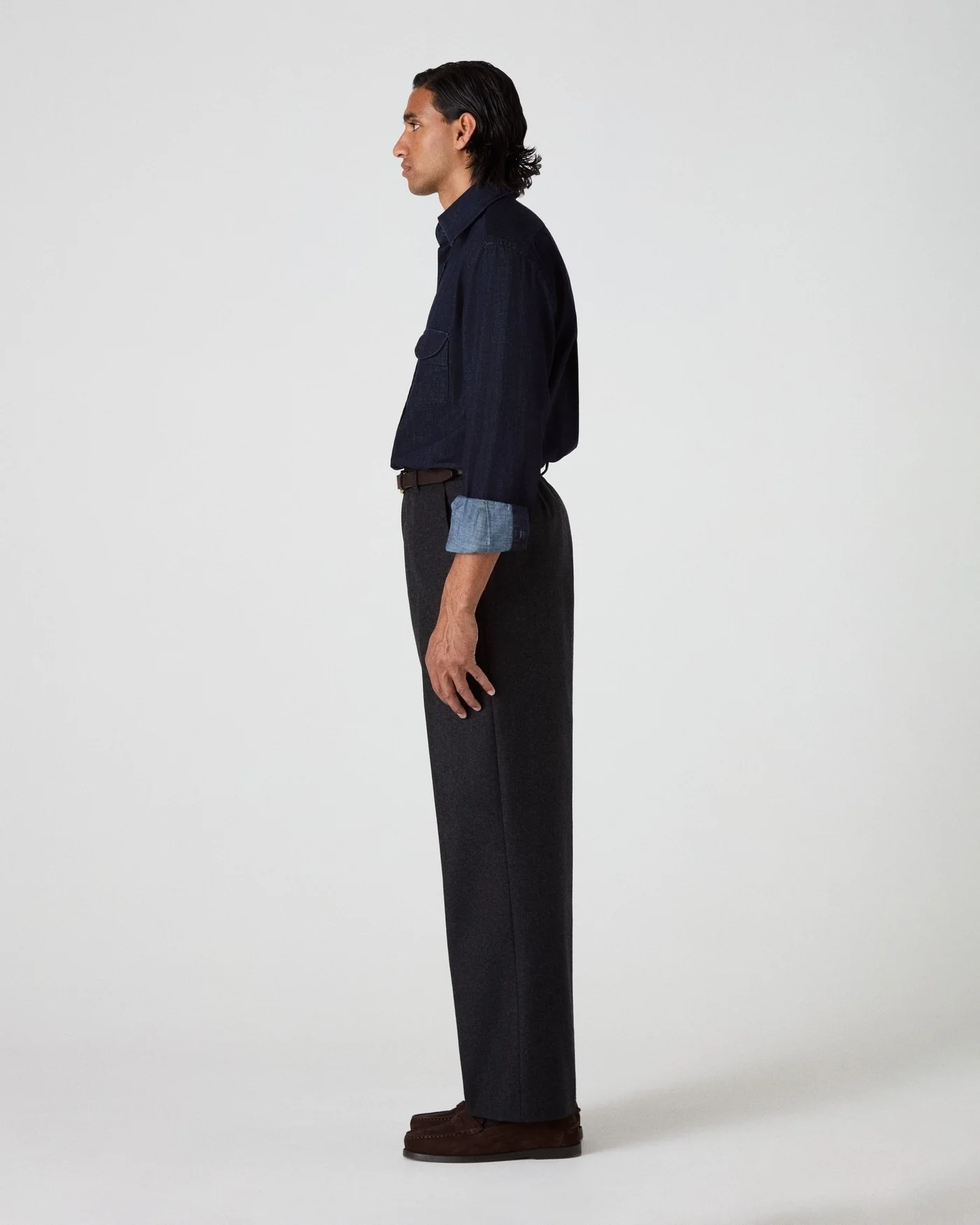 Alfredo Flannel Trousers - Charcoal — view 2