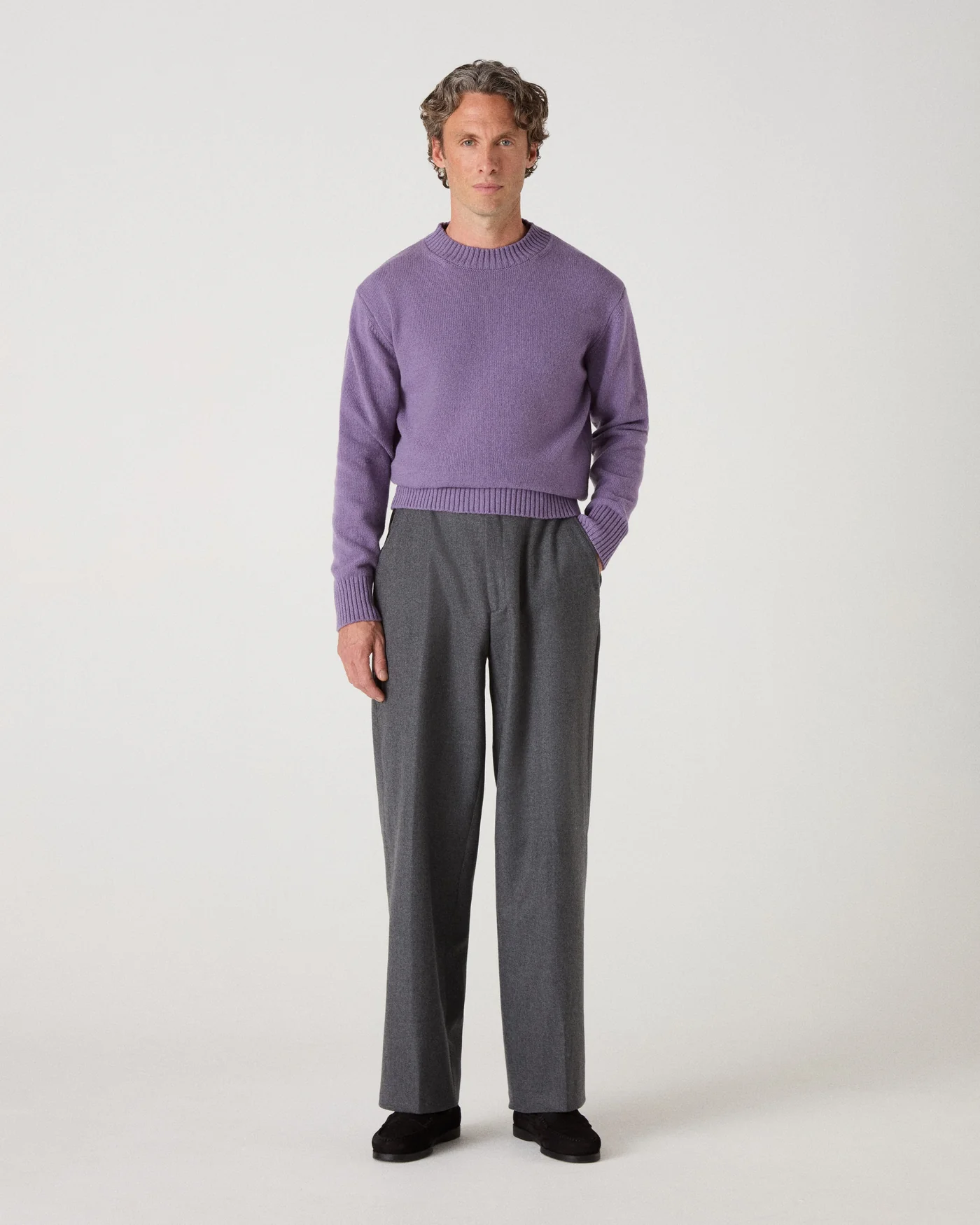 Alfredo Flannel Trousers - Mid Grey