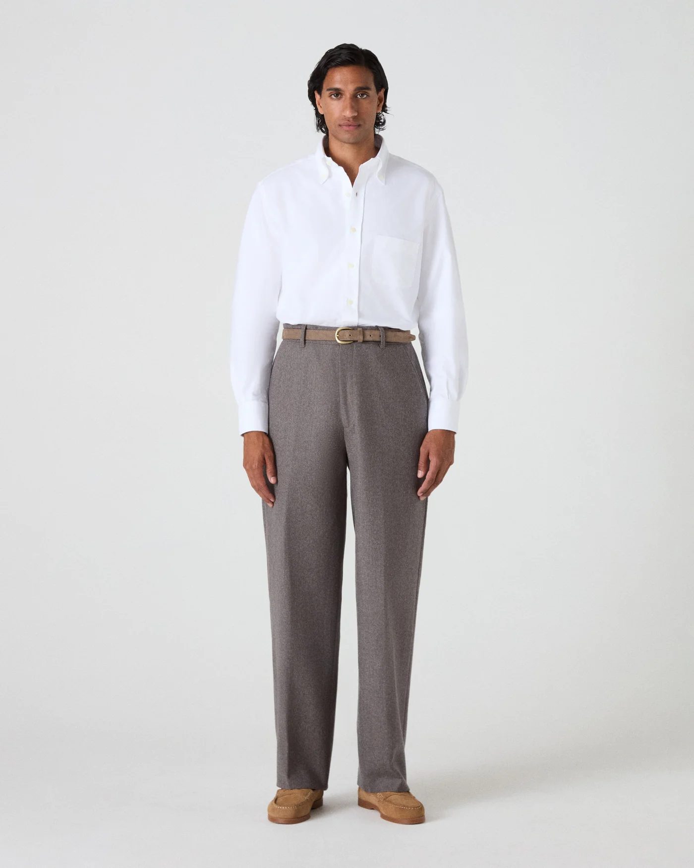 Alfredo Flannel Trousers - Taupe