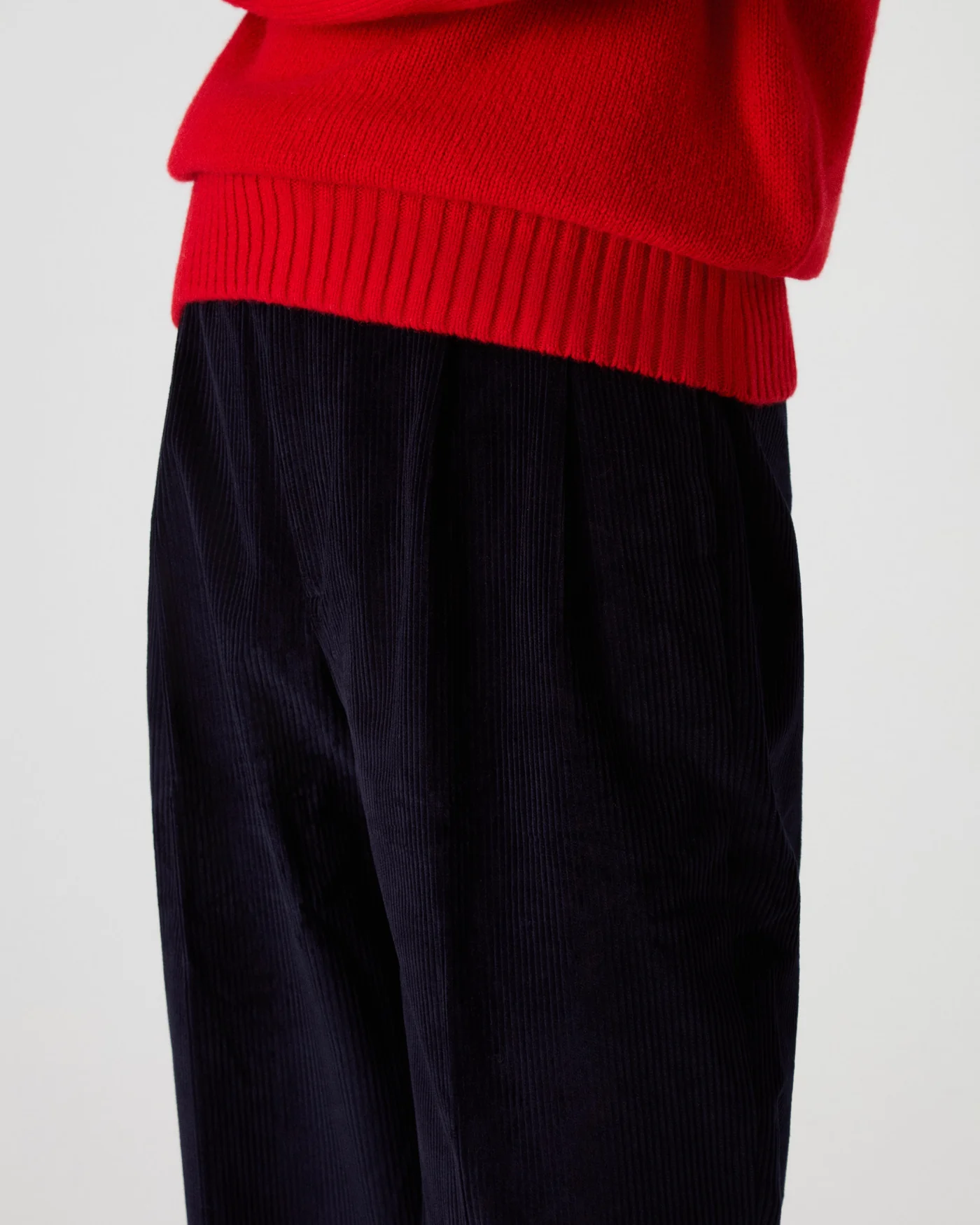 Antonello Corduroy Trousers - Dark Navy — view 2