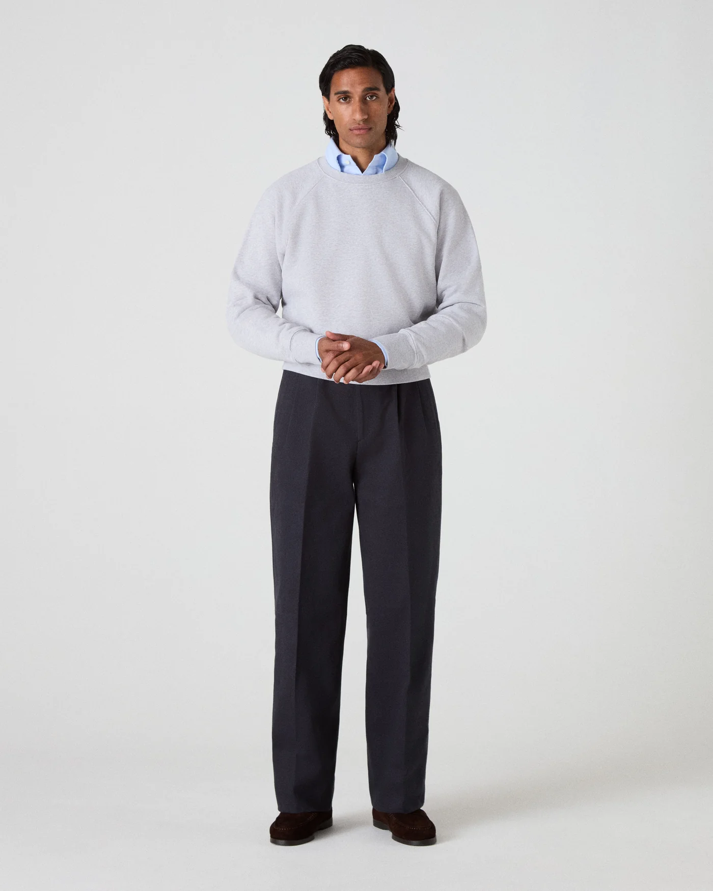 Antonello Cotton Trousers - Dark Navy