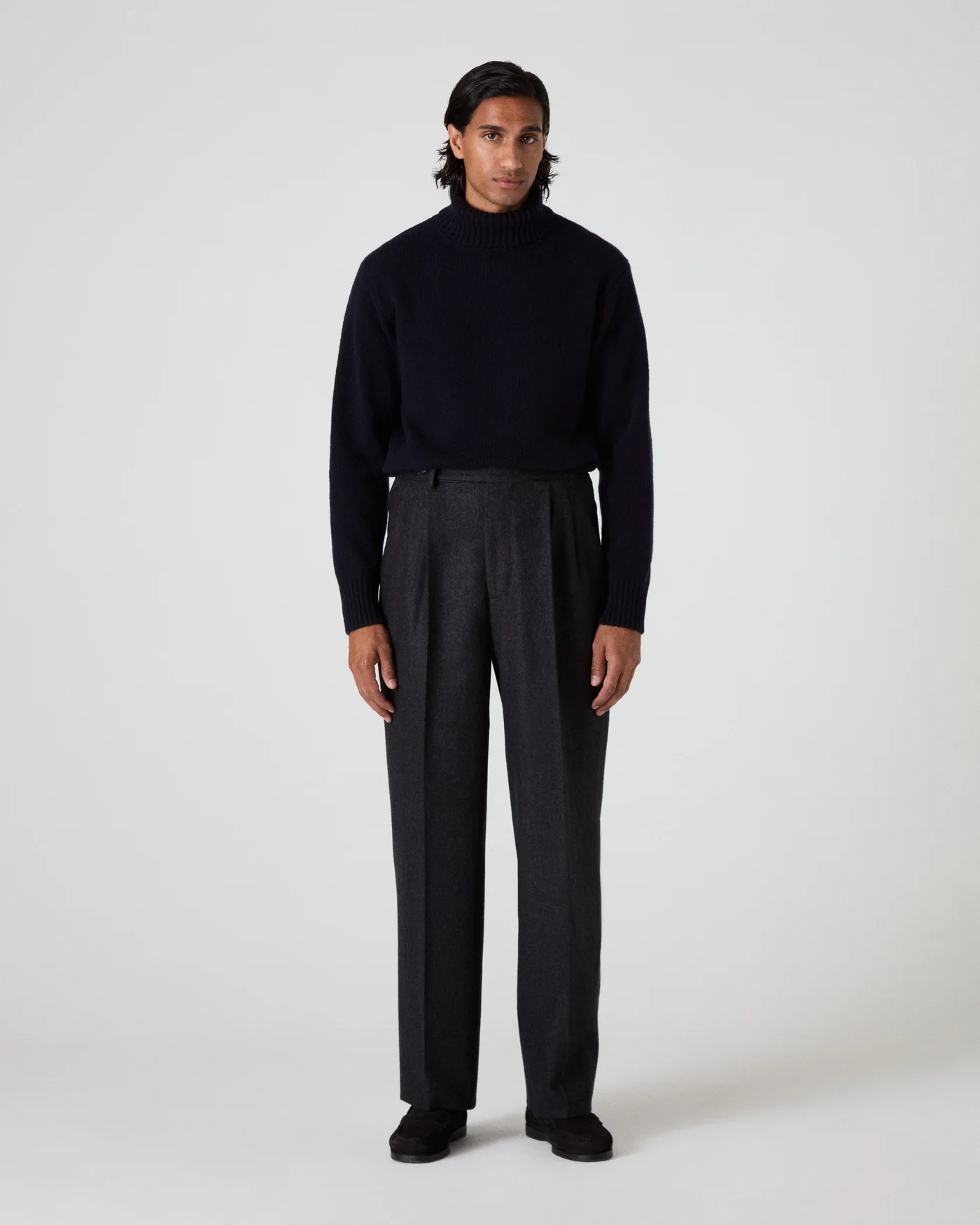 August Flannel Trousers - Charcoal