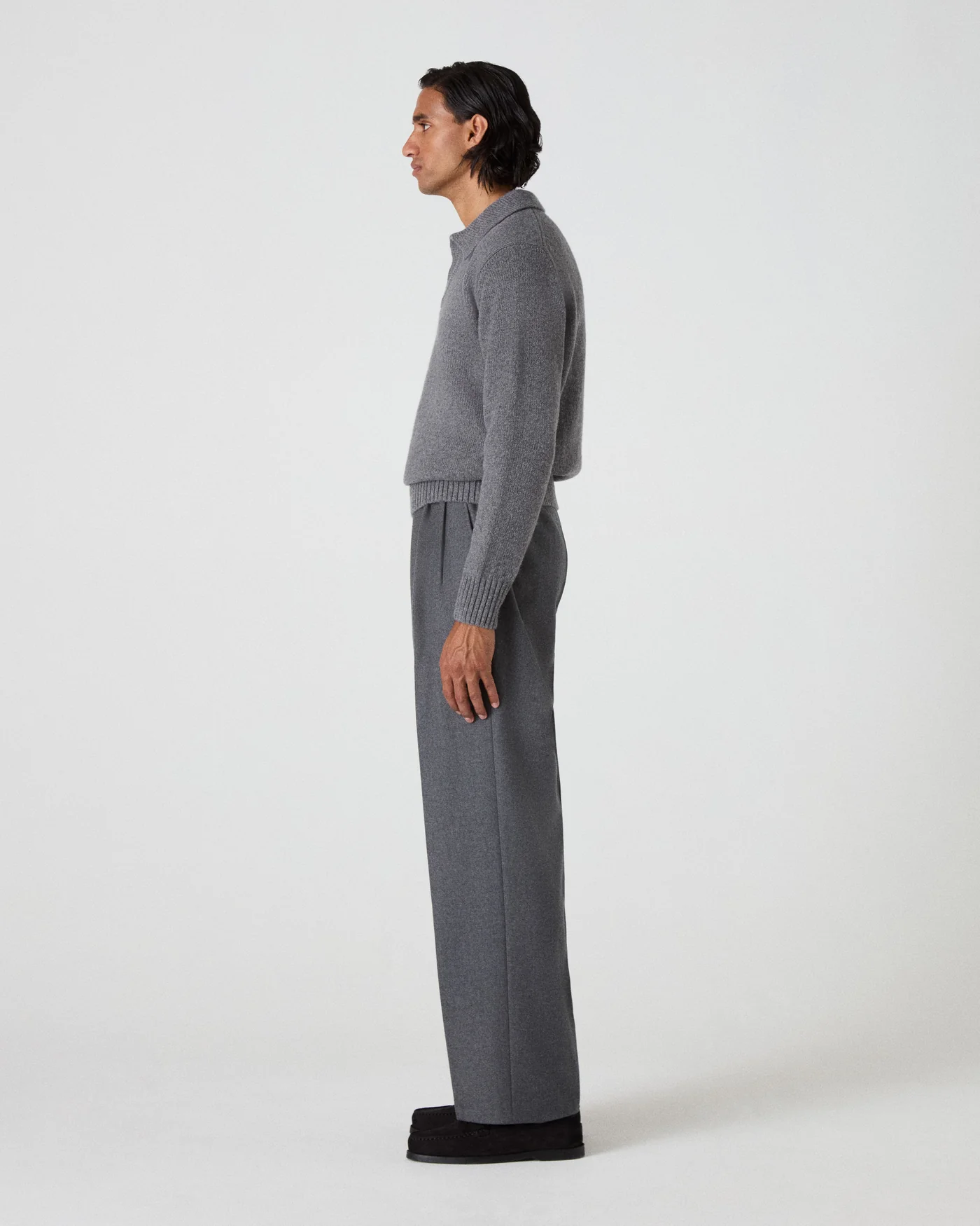 August Flannel Trousers - Mid Grey — view 3