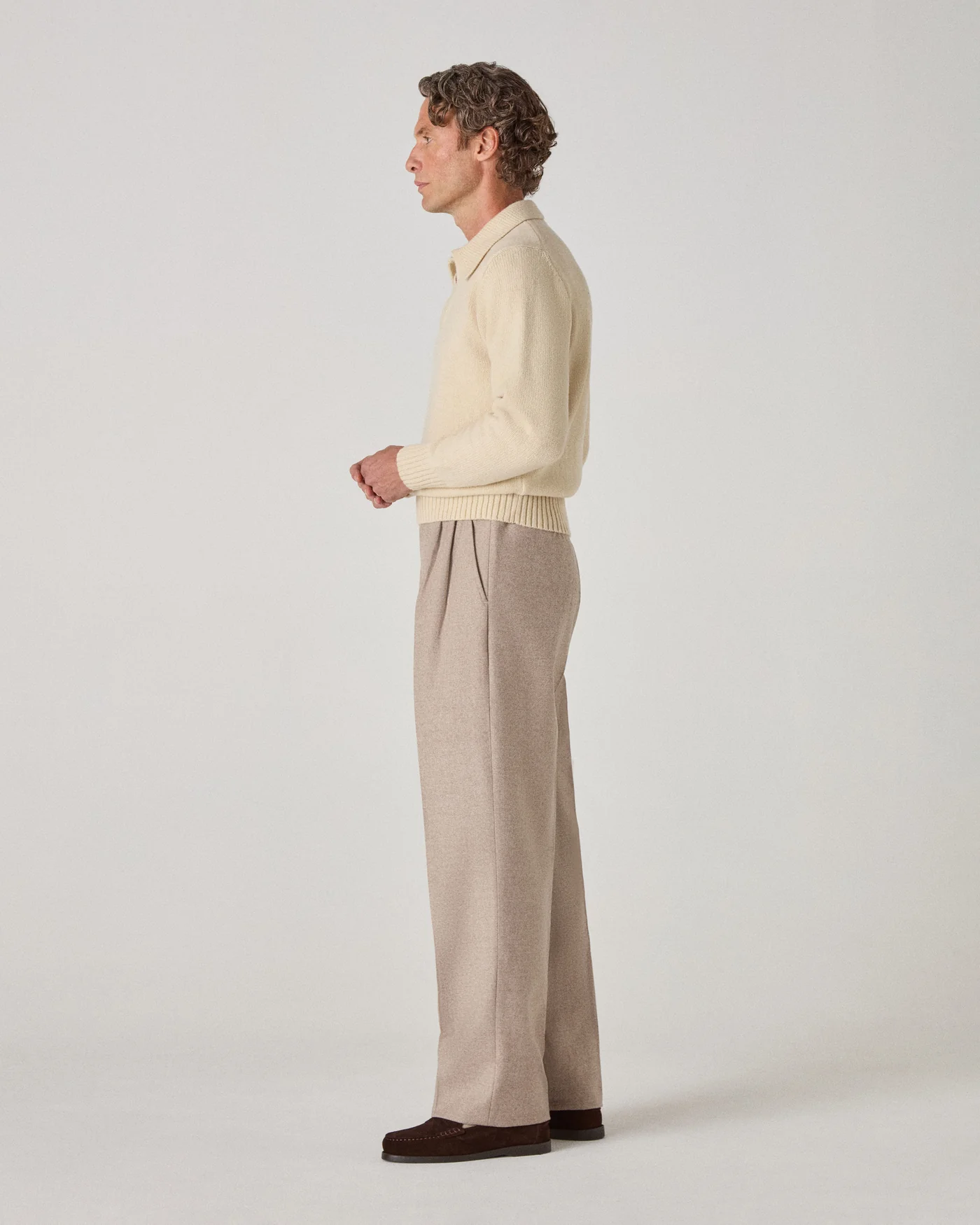 August Flannel Trousers - Sand — view 3