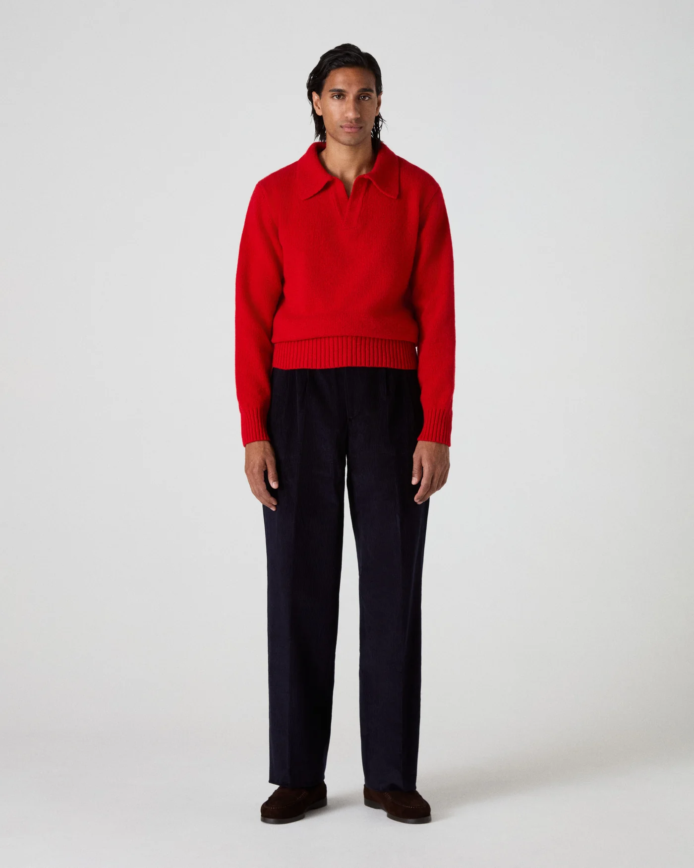 Benny Wool/Cashmere Polo - Barn Red