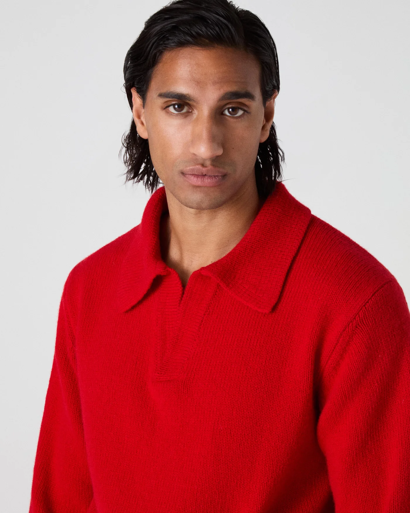 Benny Wool/Cashmere Polo - Barn Red — view 2