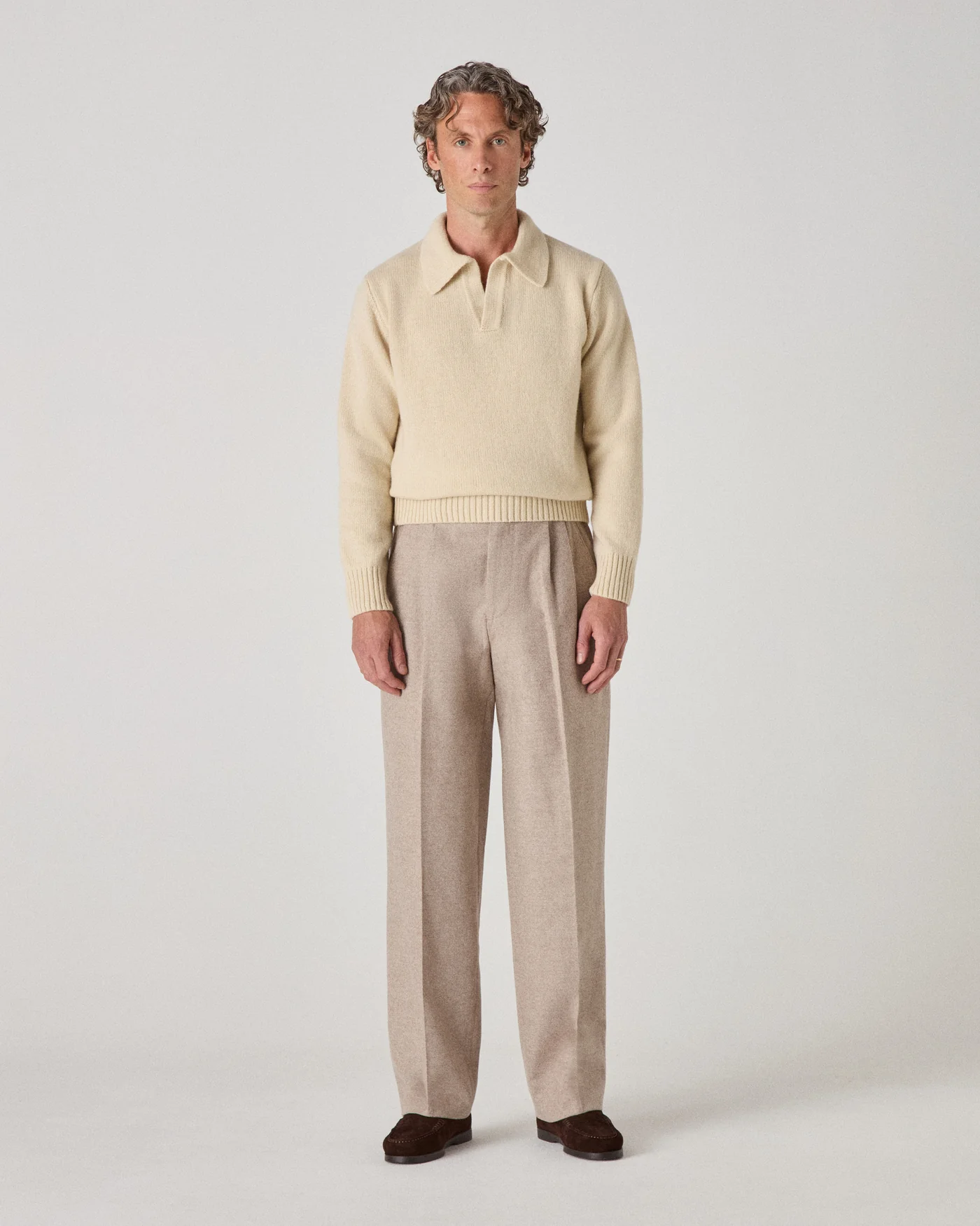 Benny Wool/Cashmere Polo - Cream