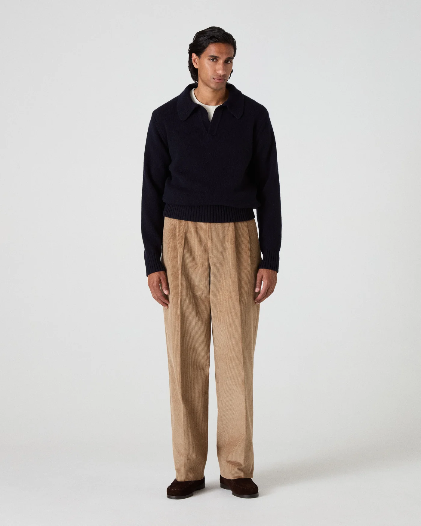 Benny Wool/Cashmere Polo - Navy