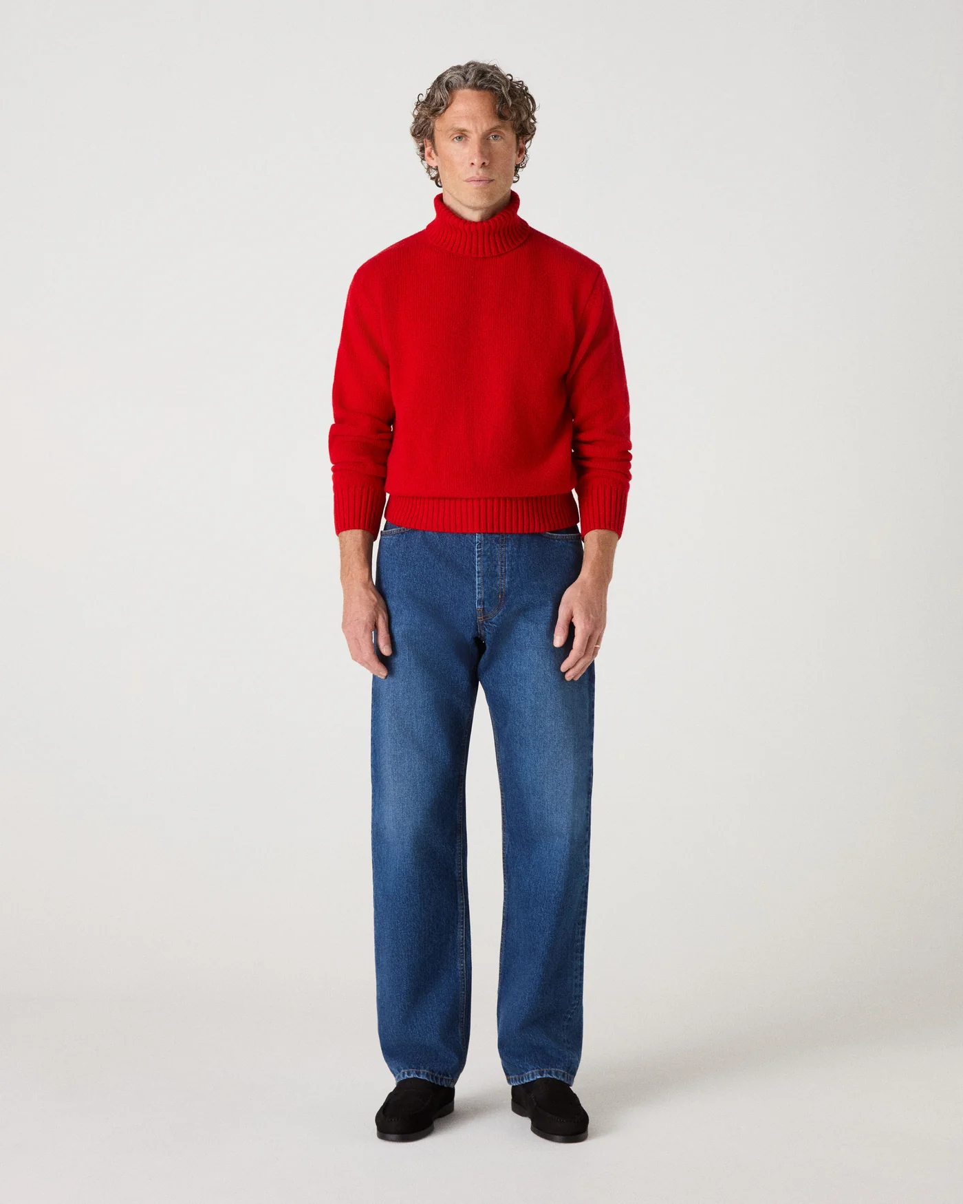 Bernhard Roll Neck Sweater - Barn Red