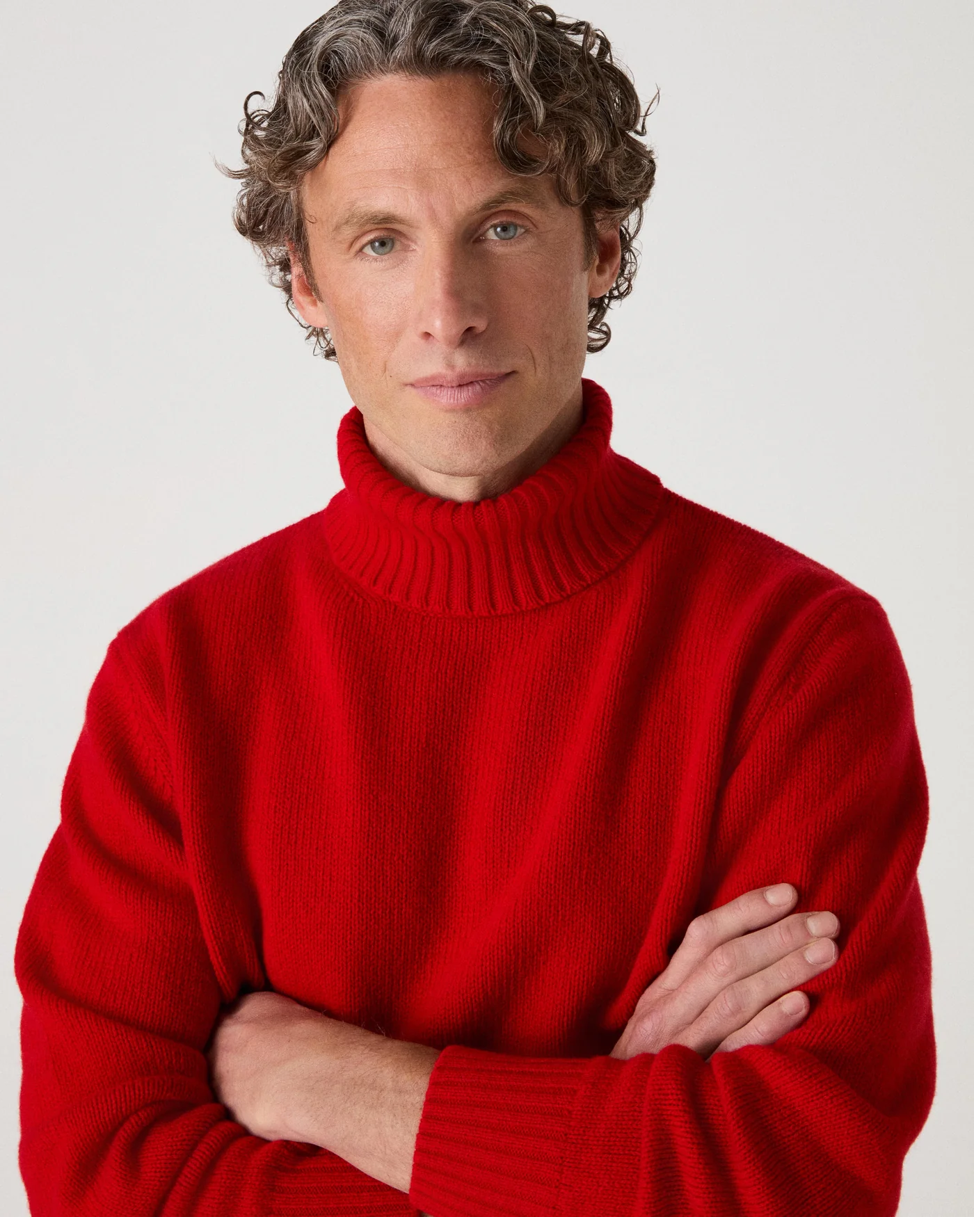 Bernhard Roll Neck Sweater - Barn Red — view 2