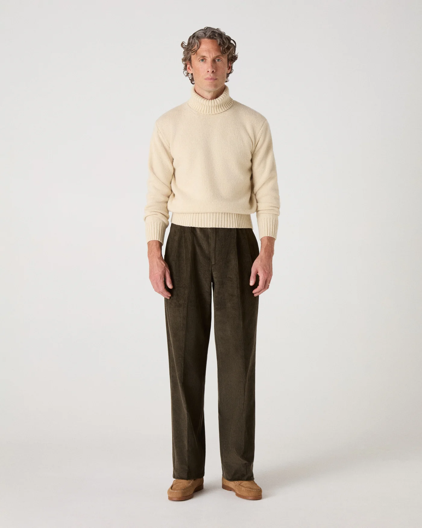 Bernhard Roll Neck Sweater - Cream
