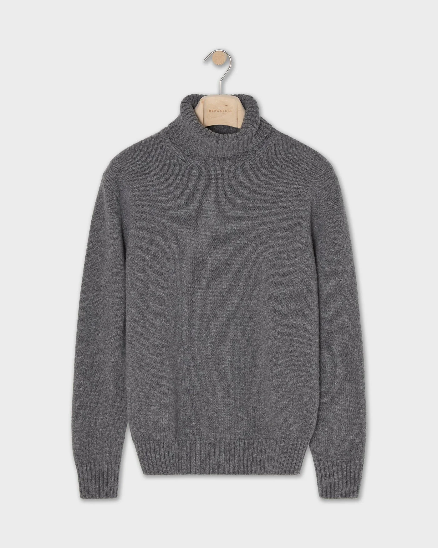 Bernhard Roll Neck Sweater - Mid Grey Melange — view 4