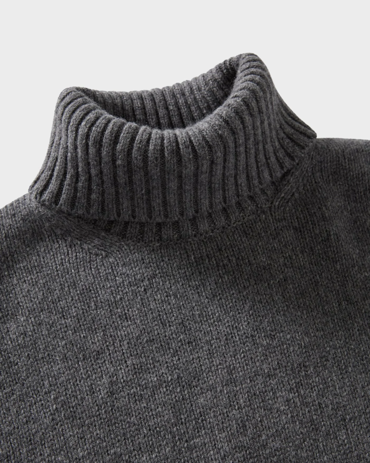 Bernhard Roll Neck Sweater - Mid Grey Melange — view 6
