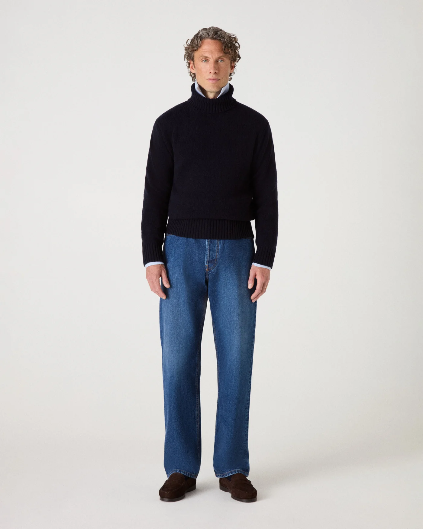 Bernhard Roll Neck Sweater - Navy