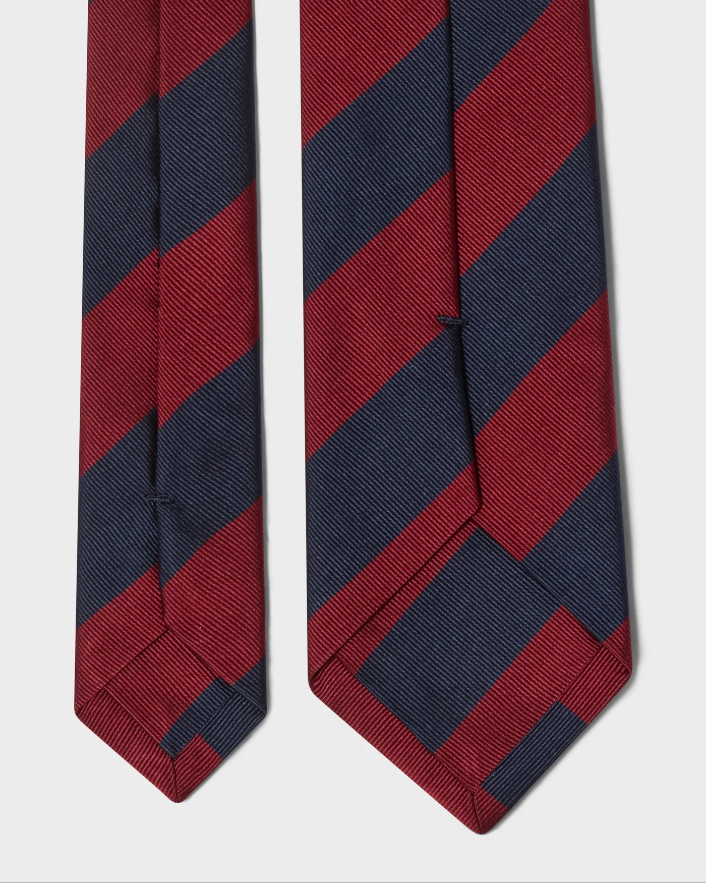 Block Stripe Silk Tie - Blue/Red — view 3
