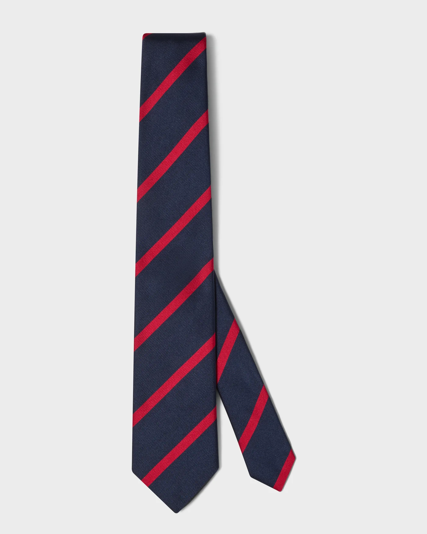 Striped Silk Tie - Navy/Red