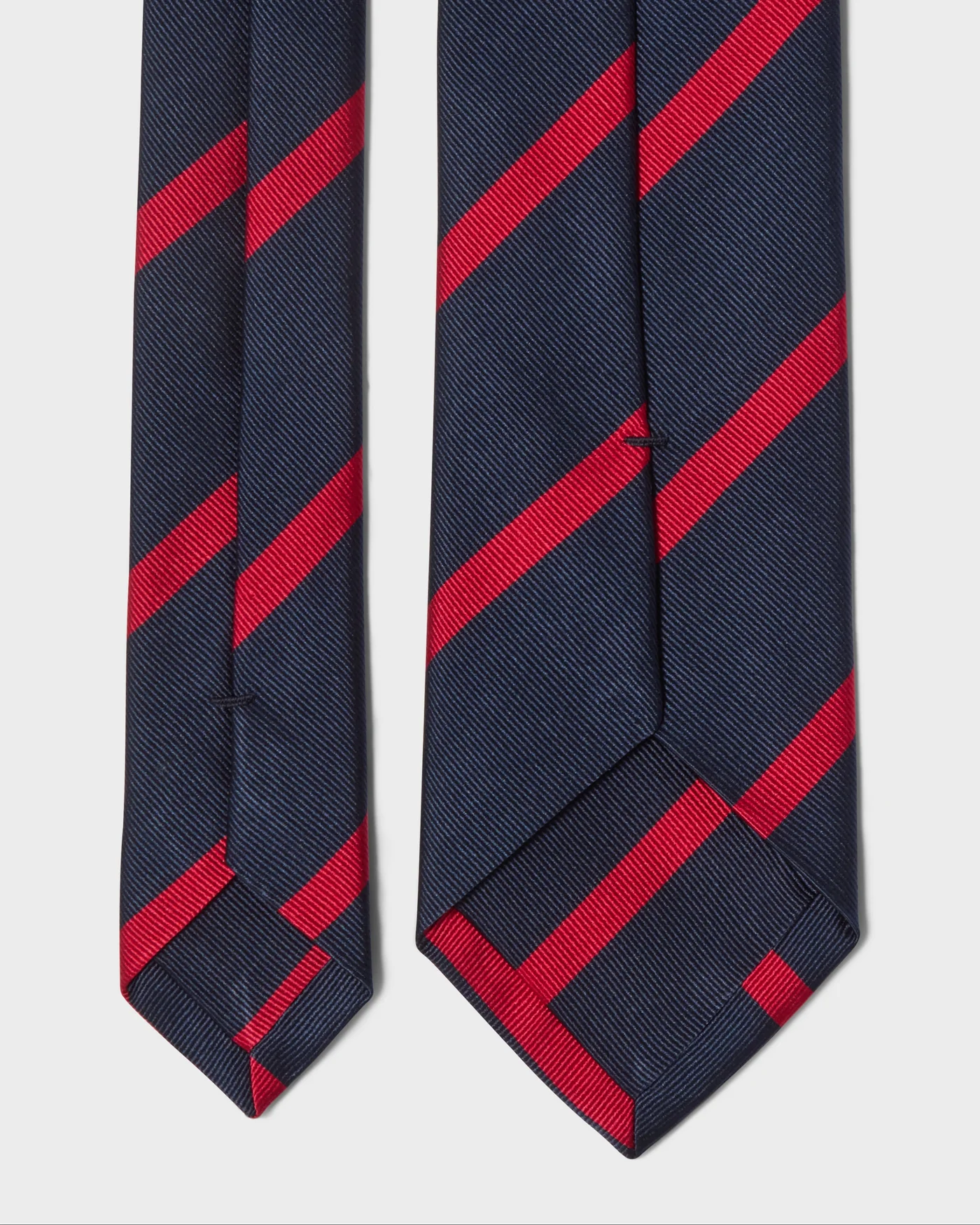 Striped Silk Tie - Navy/Red — view 3