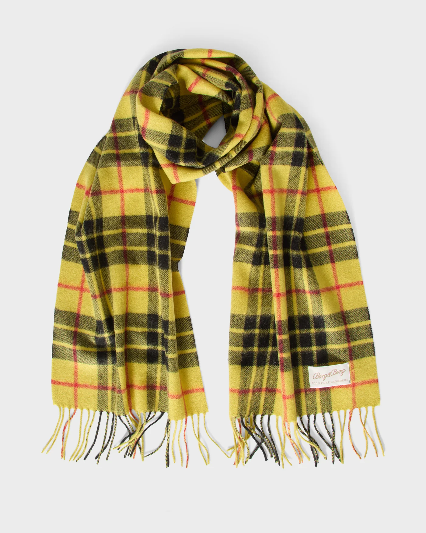 Cashmere Scarf - Yellow Check