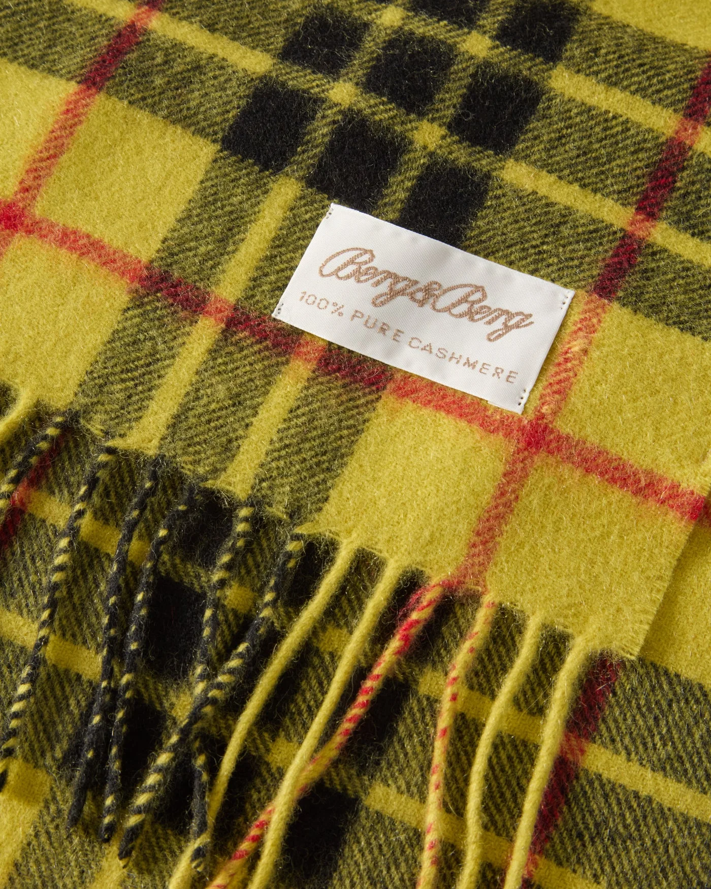 Cashmere Scarf - Yellow Check — view 2