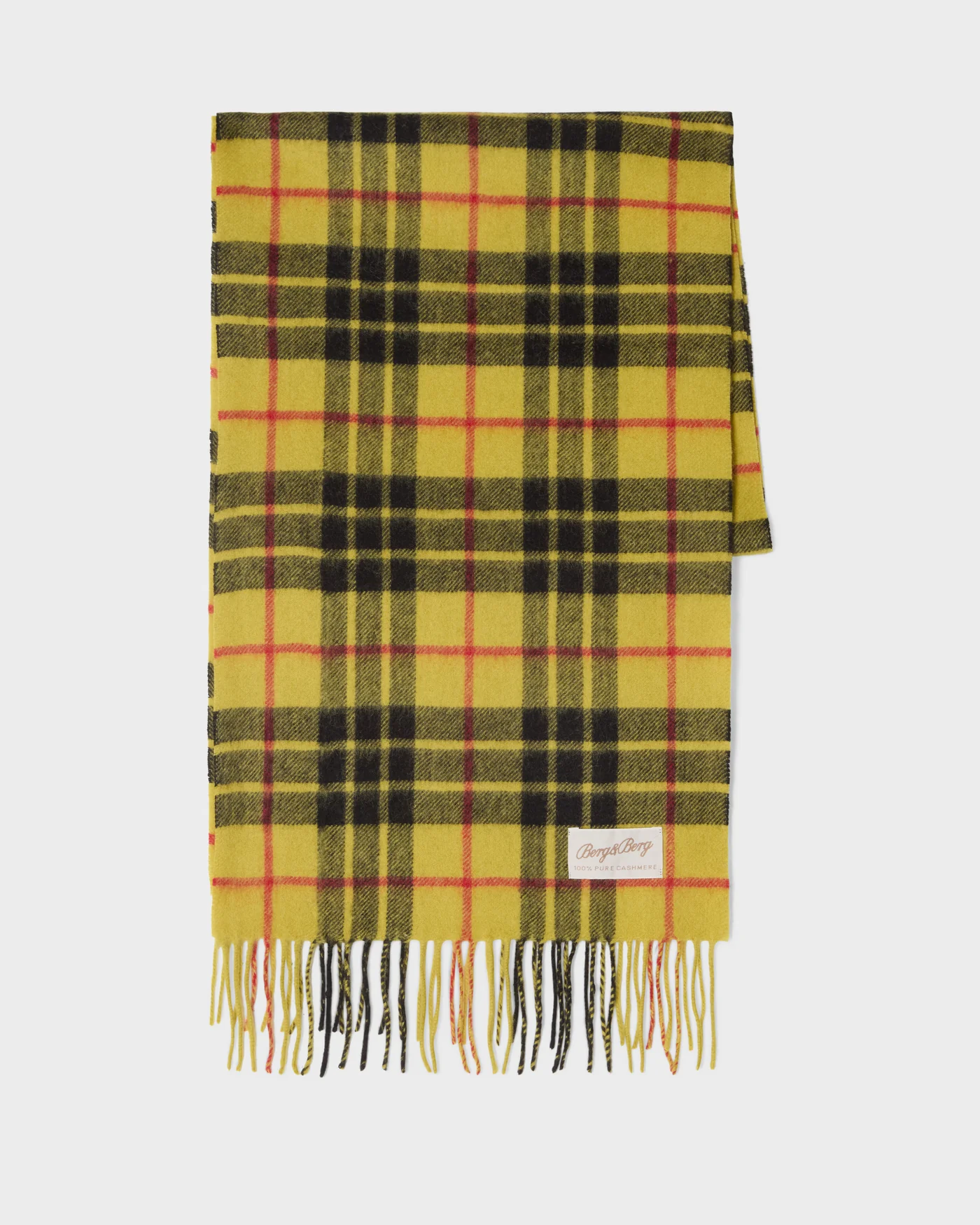 Cashmere Scarf - Yellow Check — view 3