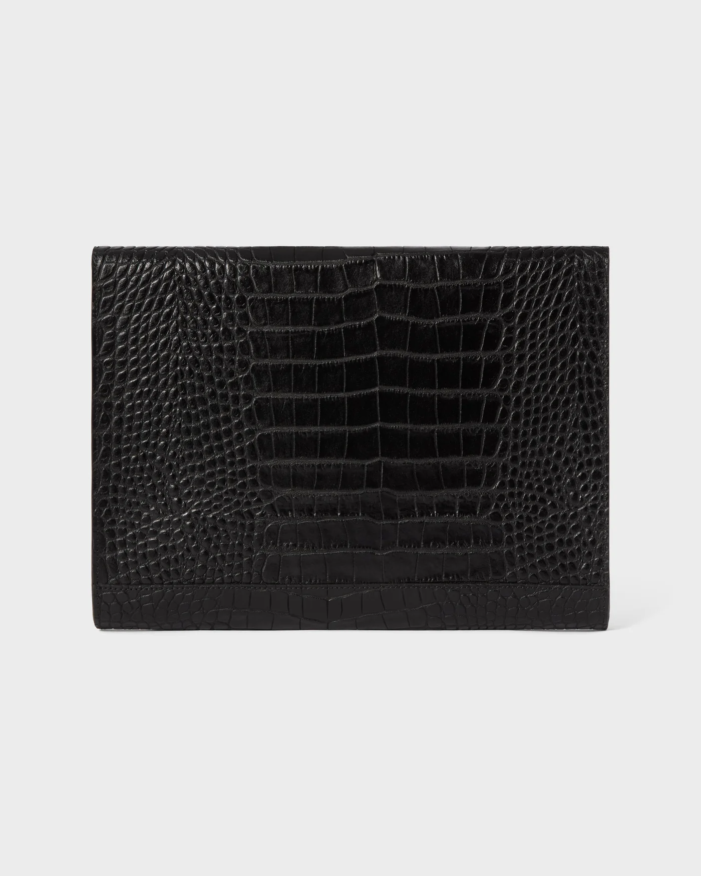 Croco Calf Laptop Portfolio - Black — view 3