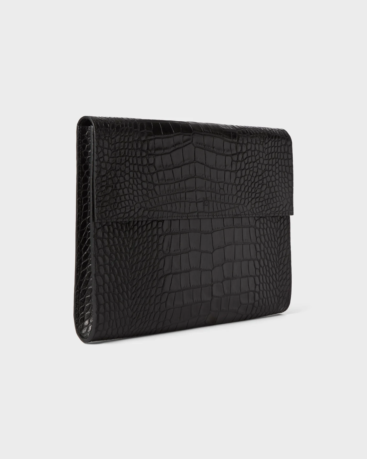 Croco Calf Laptop Portfolio - Black — view 4