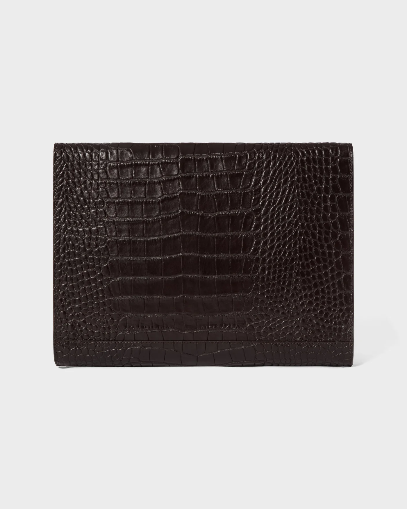 Croco Calf Laptop Portfolio - Dark Brown — view 3