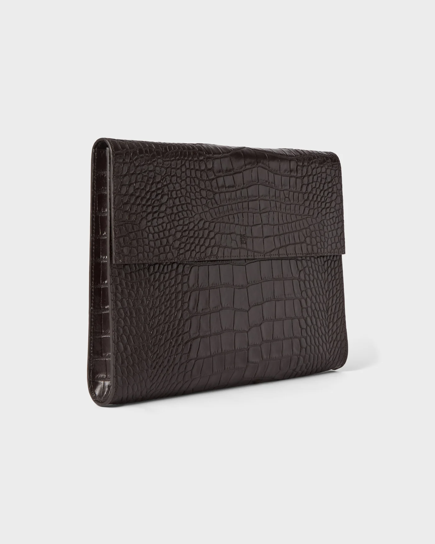 Croco Calf Laptop Portfolio - Dark Brown — view 4