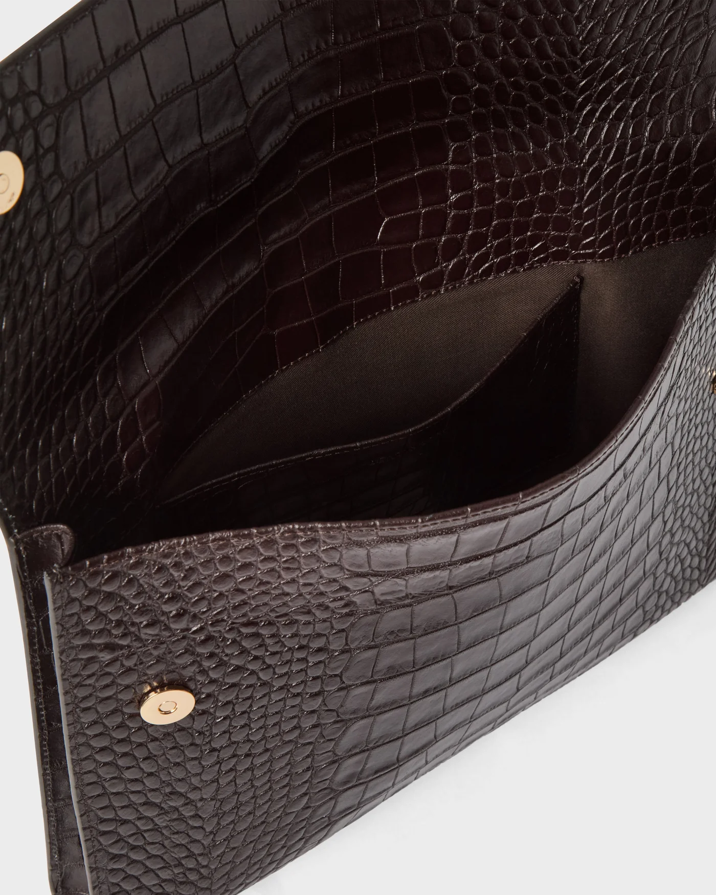 Croco Calf Laptop Portfolio - Dark Brown — view 5