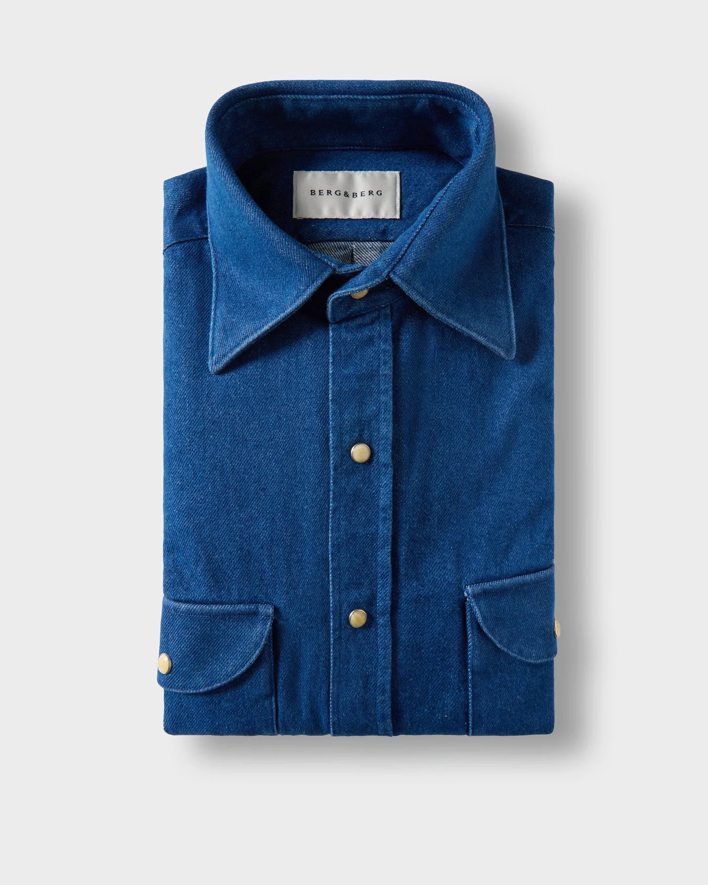 Fernando Western Shirt - Mid Blue Wash