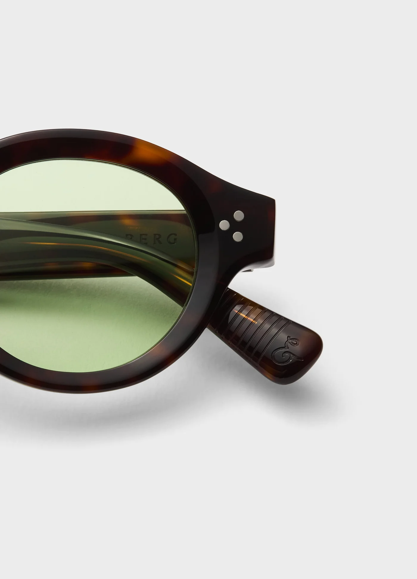 George Sunglasses - Dark Brown Tortoise/Green Lenses — view 2