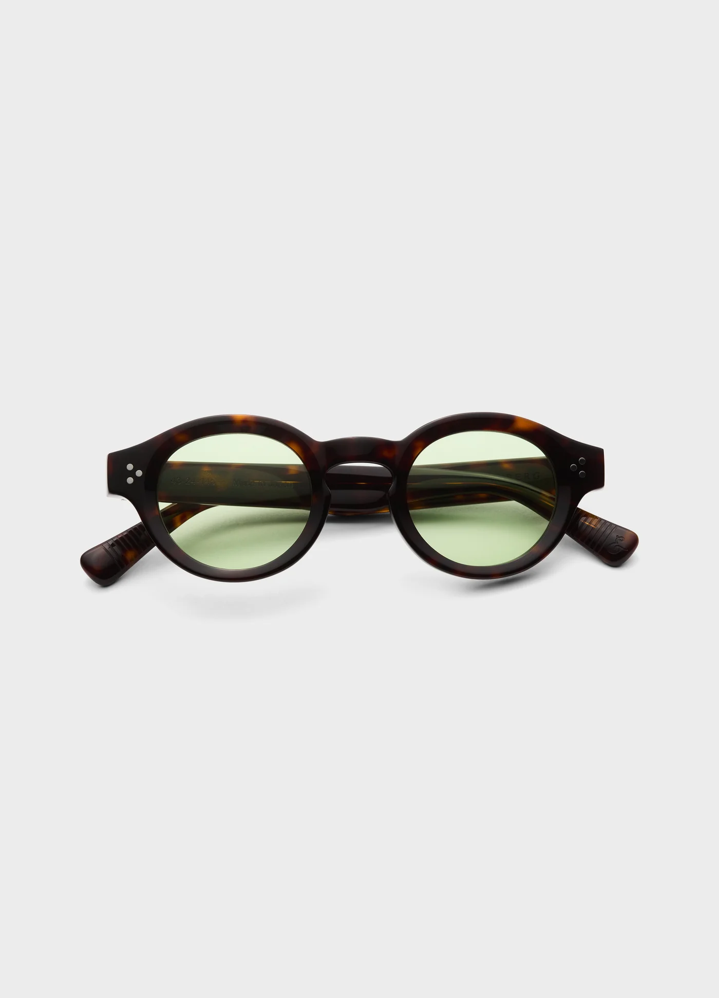George Sunglasses - Dark Brown Tortoise/Green Lenses — view 4