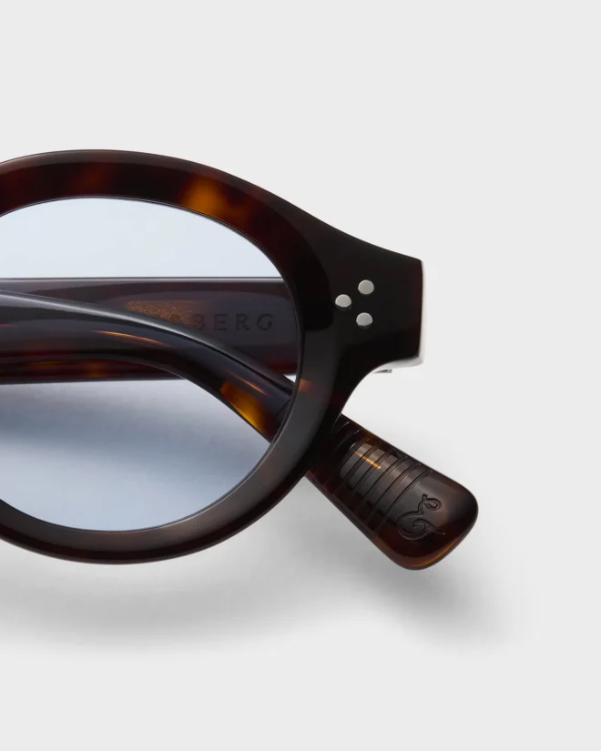 George Sunglasses - Dark Brown Tortoise/Blue Lenses — view 2