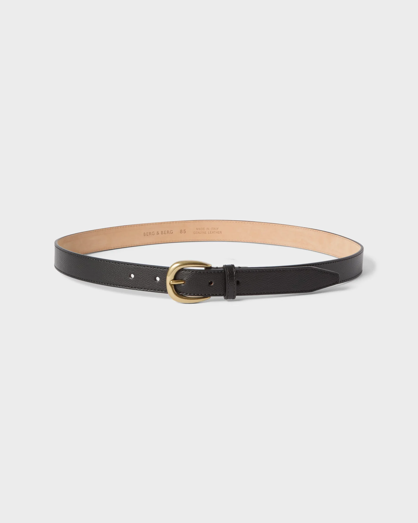 Grained Leather Belt - Black