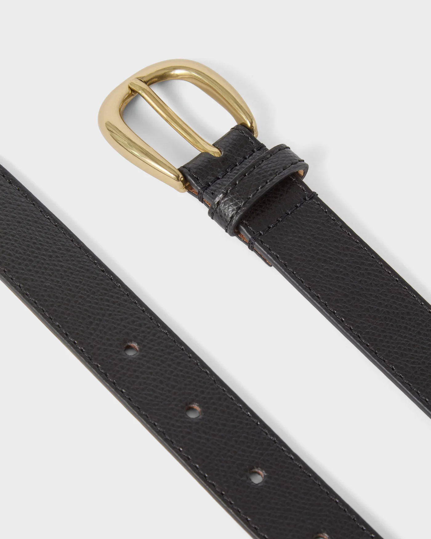 Grained Leather Belt - Black — view 2