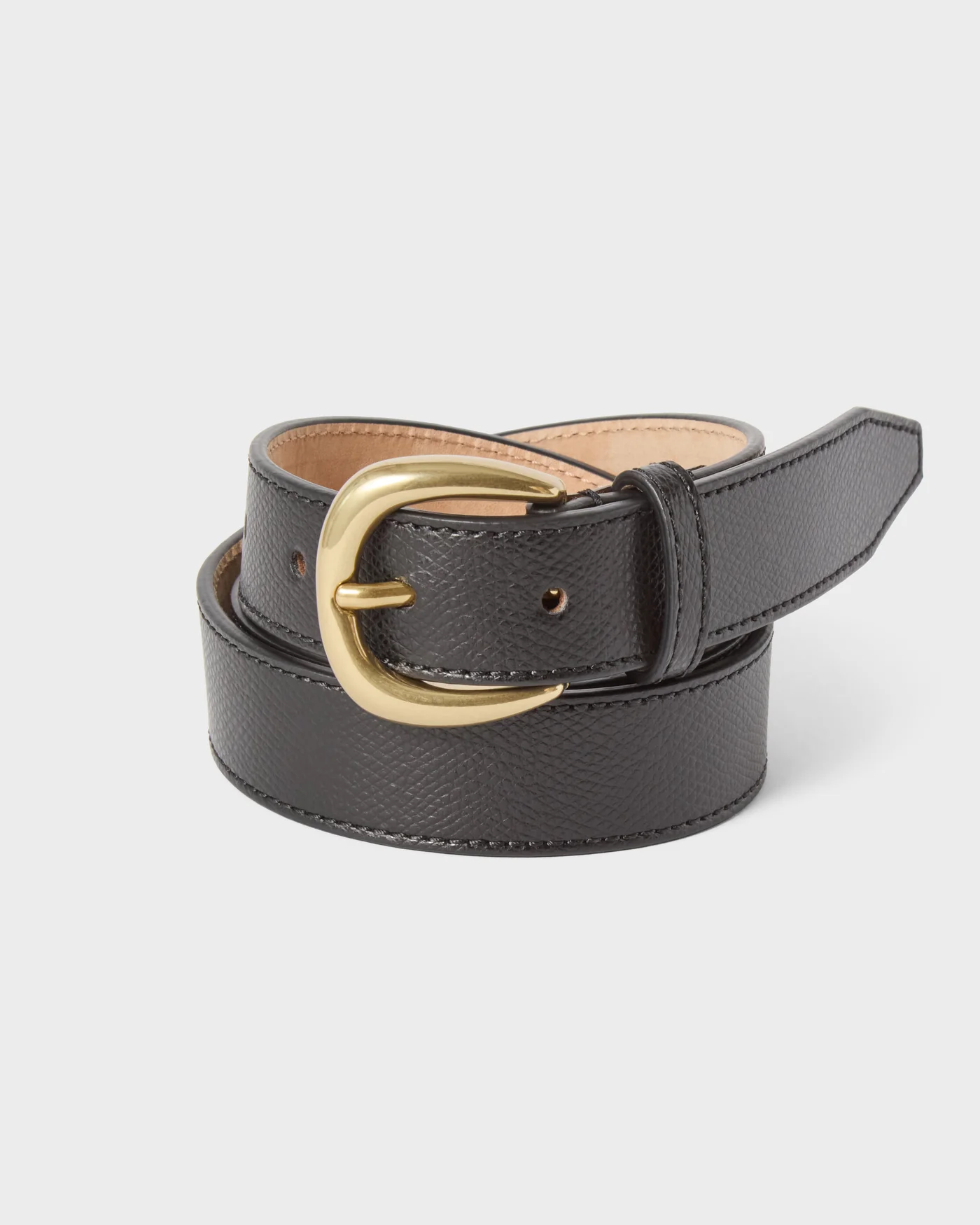 Grained Leather Belt - Black — view 3