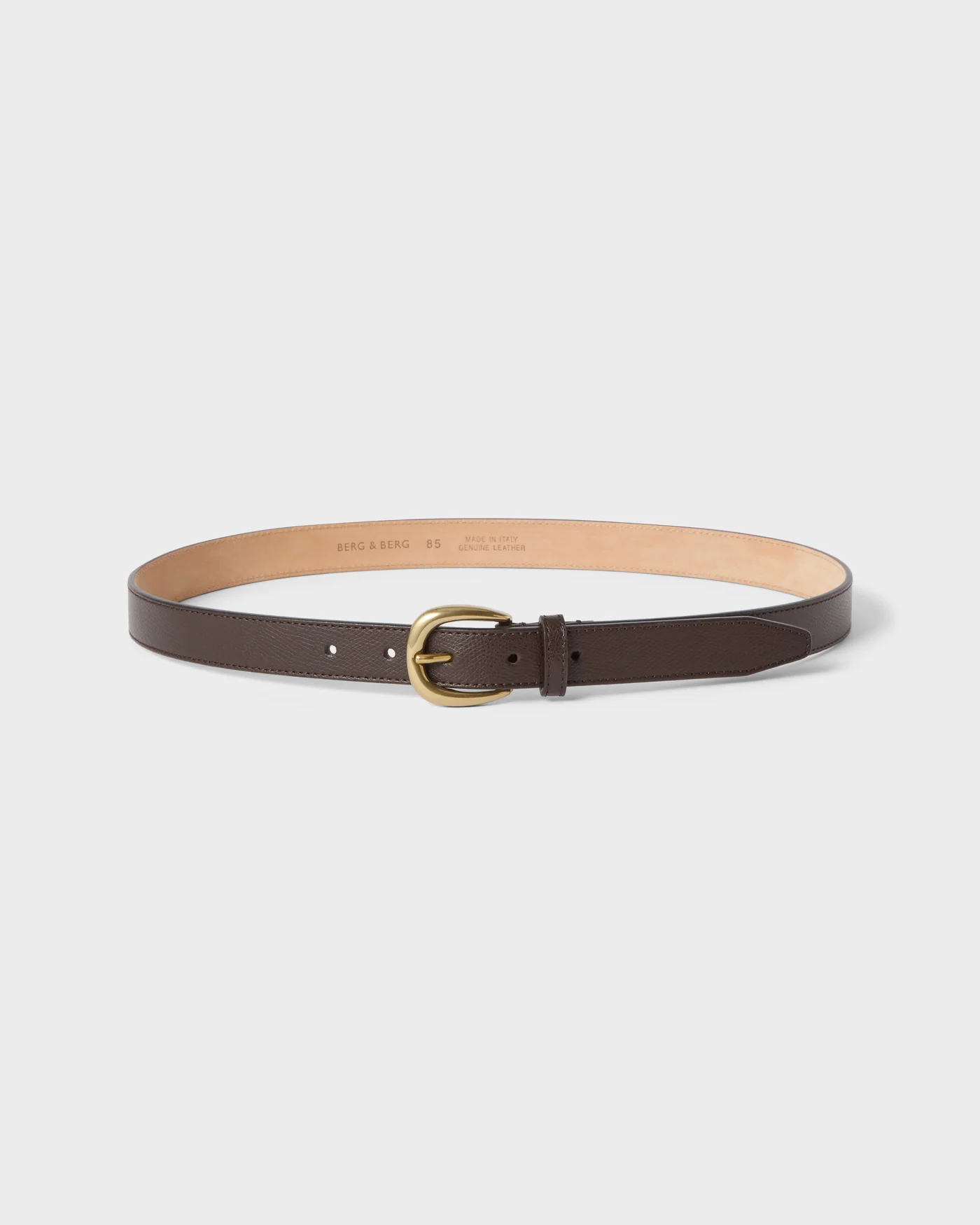 Grained Leather Belt - Dark Brown