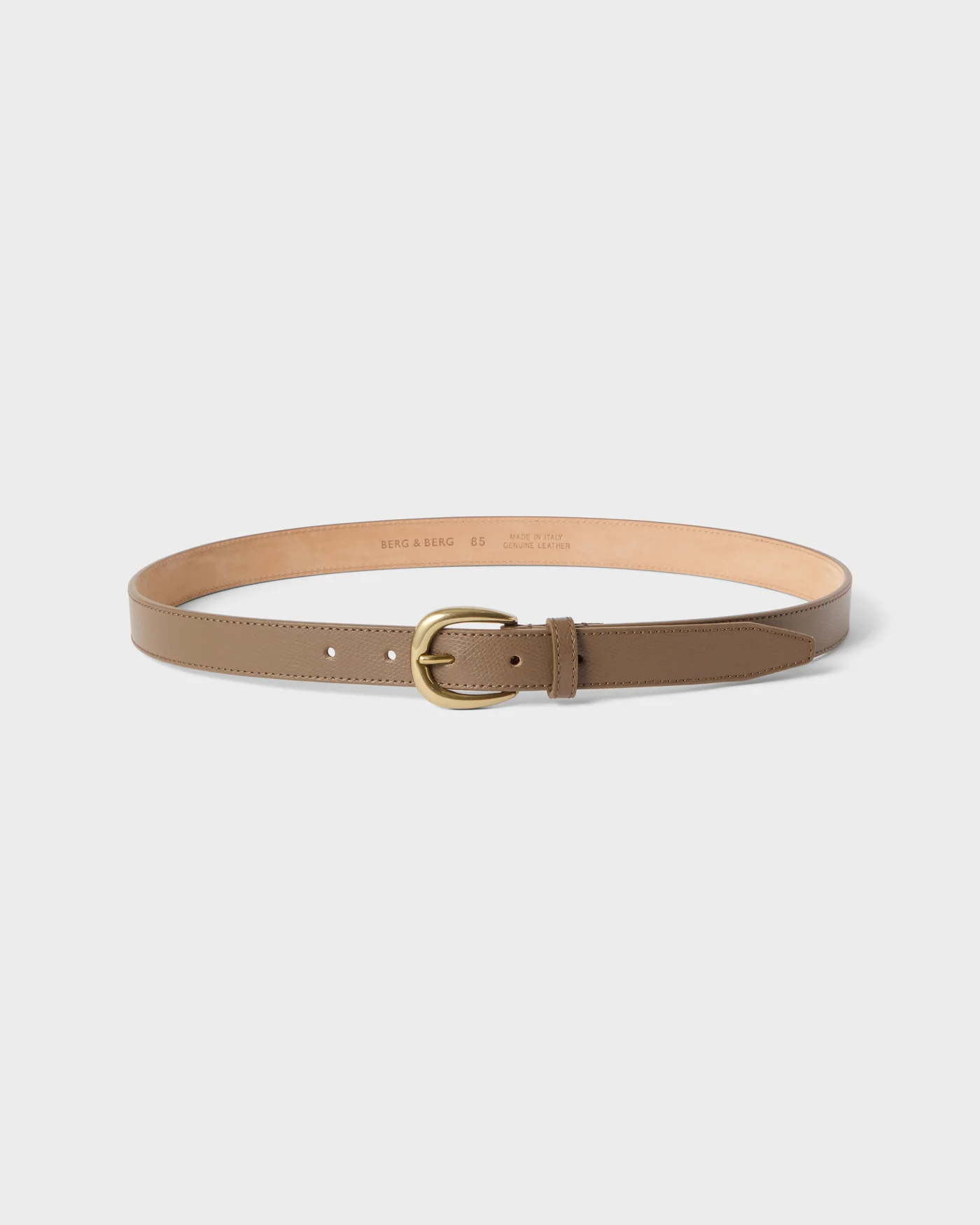 Grained Leather Belt - Taupe