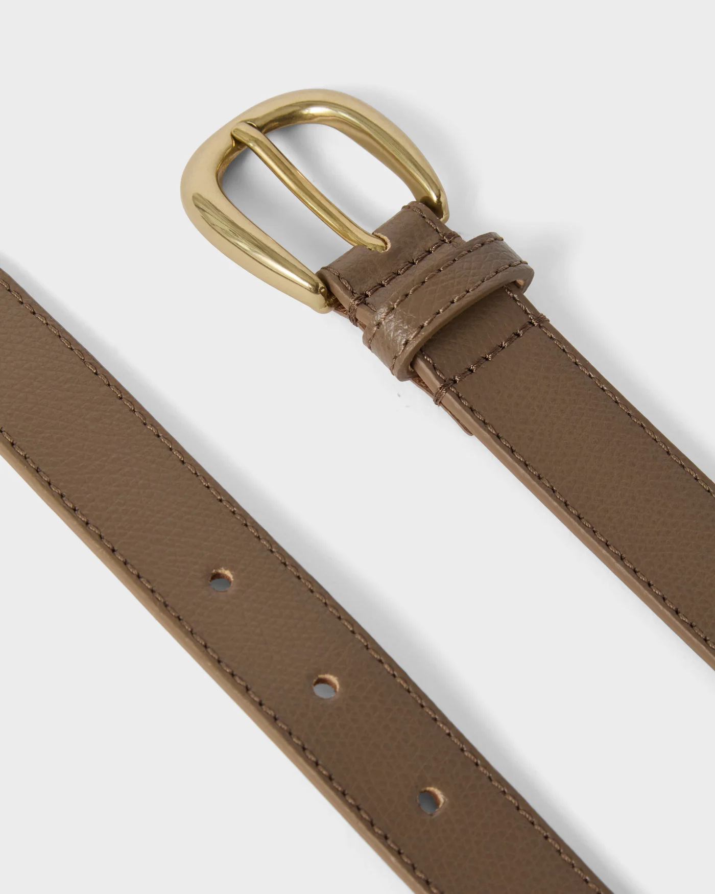 Grained Leather Belt - Taupe — view 2