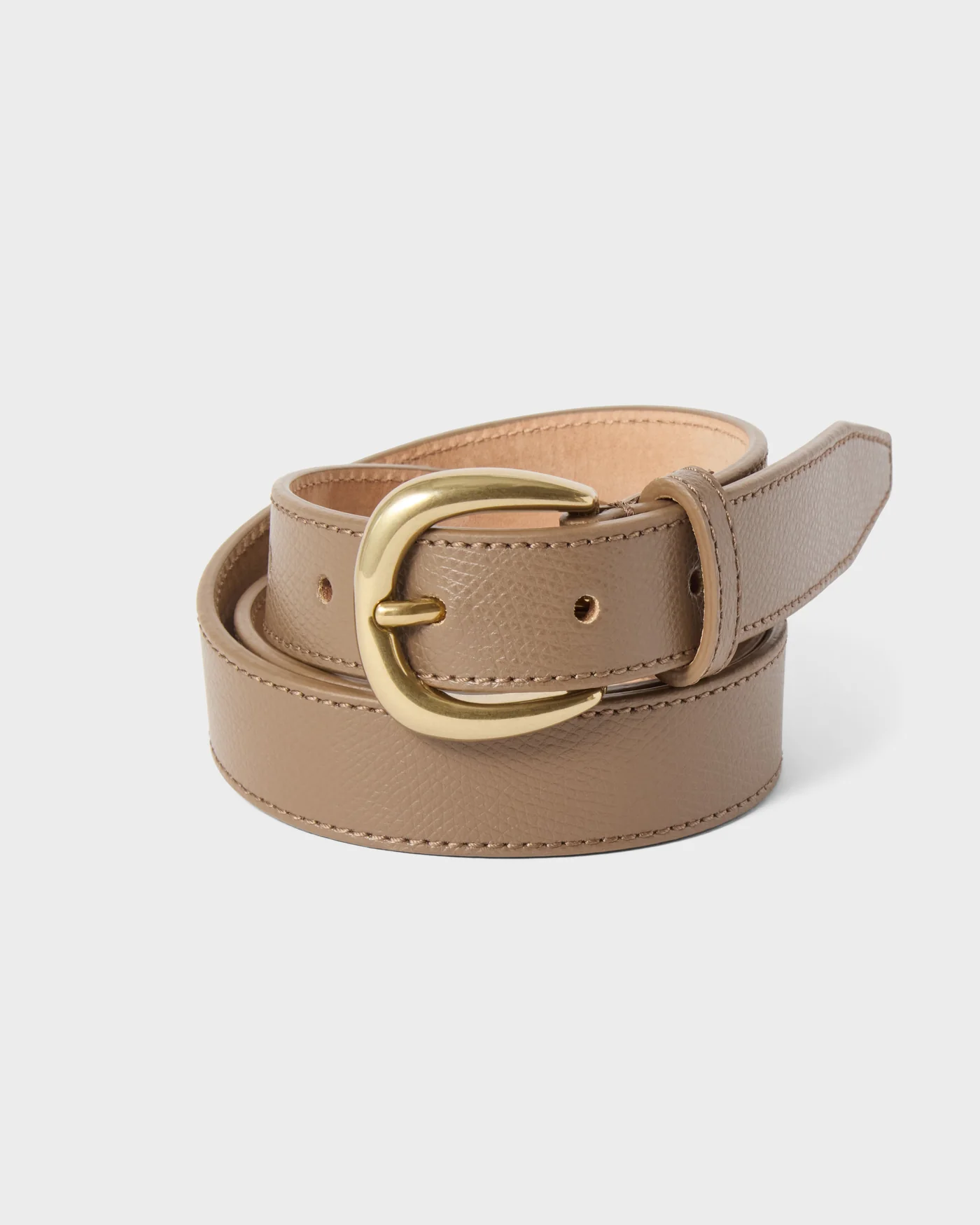 Grained Leather Belt - Taupe — view 3