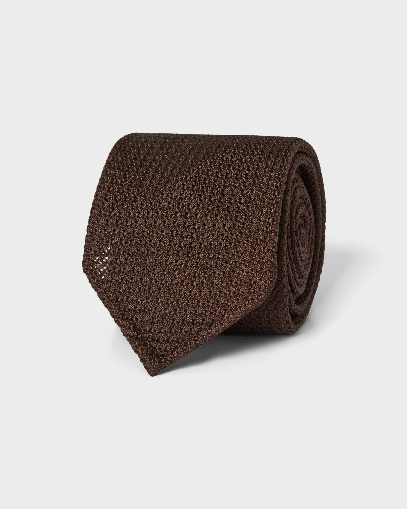Grenadine Silk Tie - Brown — view 2