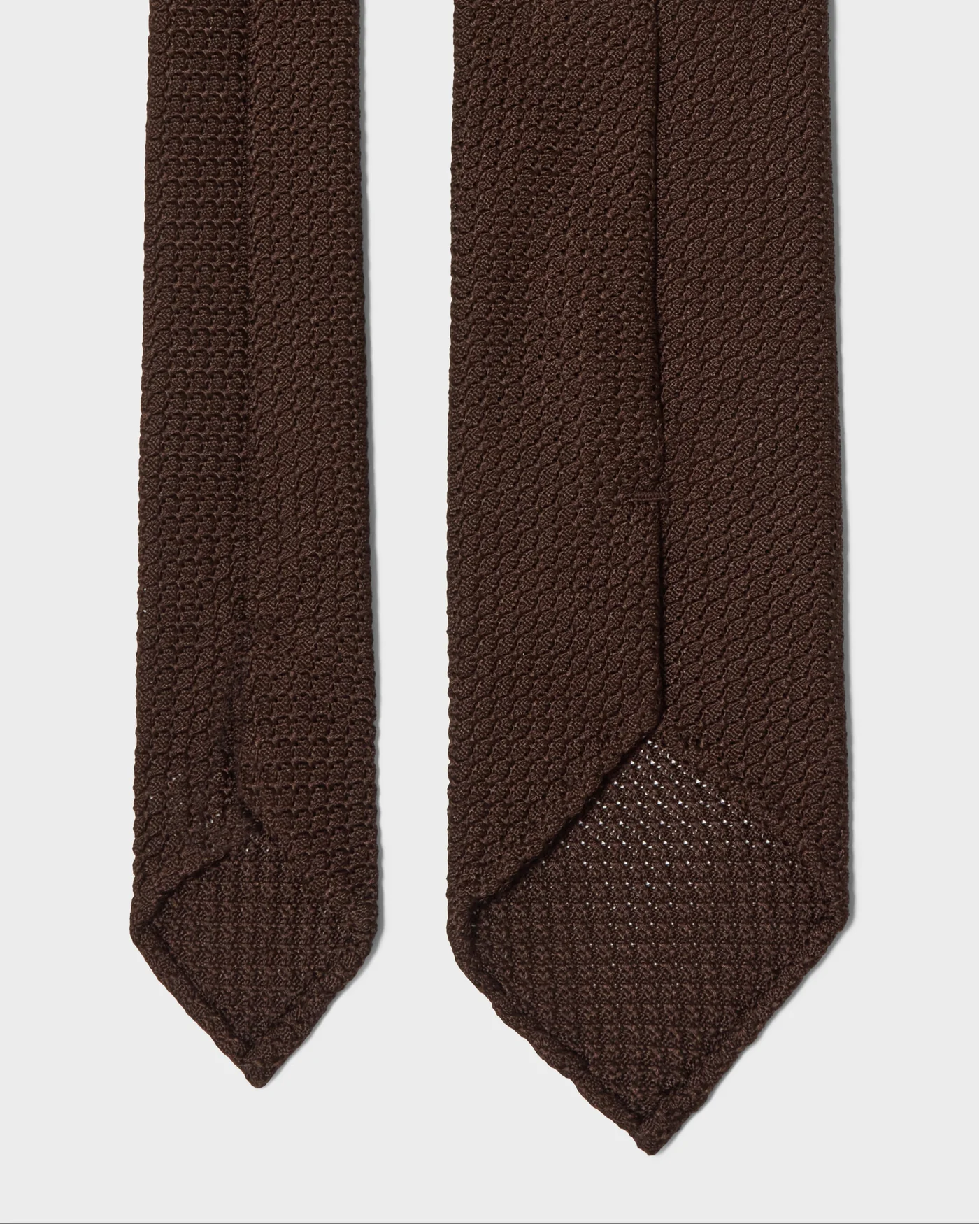 Grenadine Silk Tie - Brown — view 3