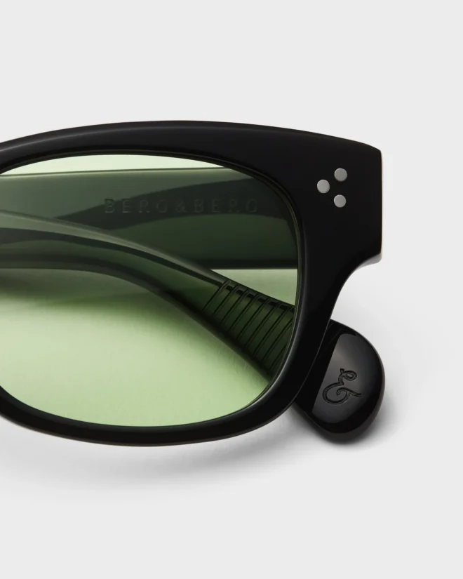 Gustav Sunglasses - Black/Green Lenses — view 2