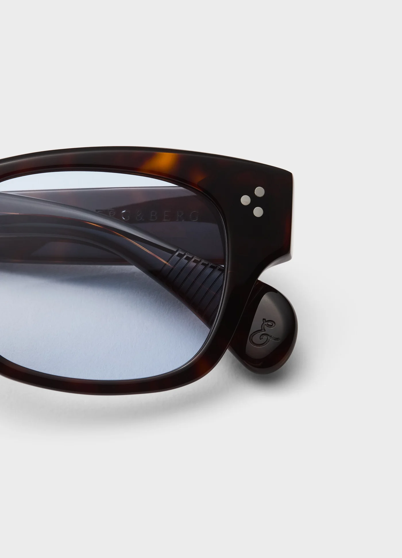 Gustav Sunglasses - Dark Brown Tortoise/Blue Lenses — view 2