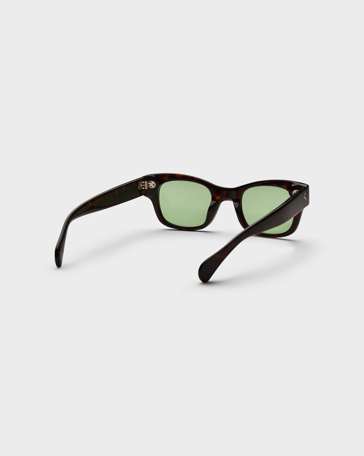 Gustav Sunglasses - Dark Brown Tortoise/Green Lenses — view 3