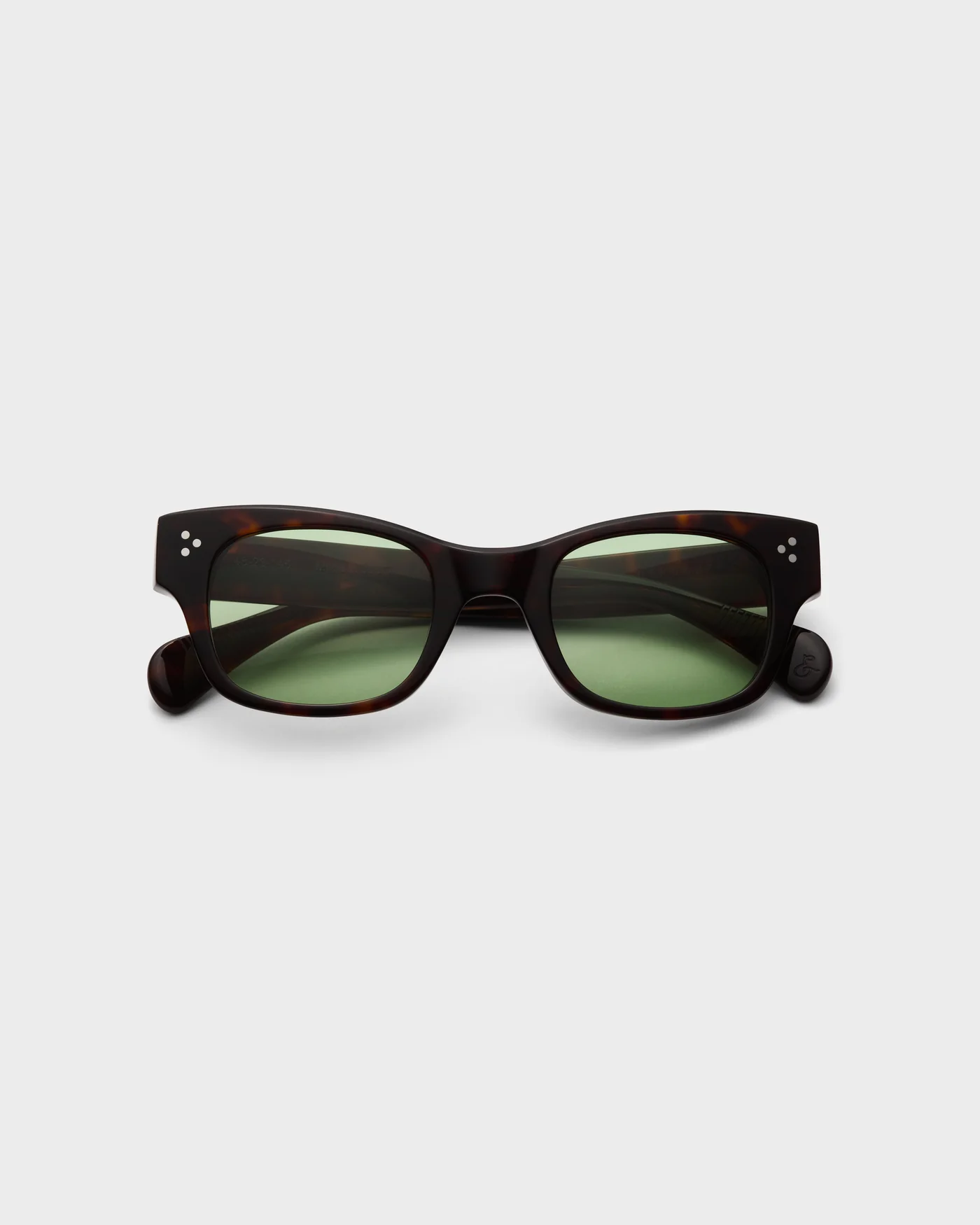 Gustav Sunglasses - Dark Brown Tortoise/Green Lenses — view 4