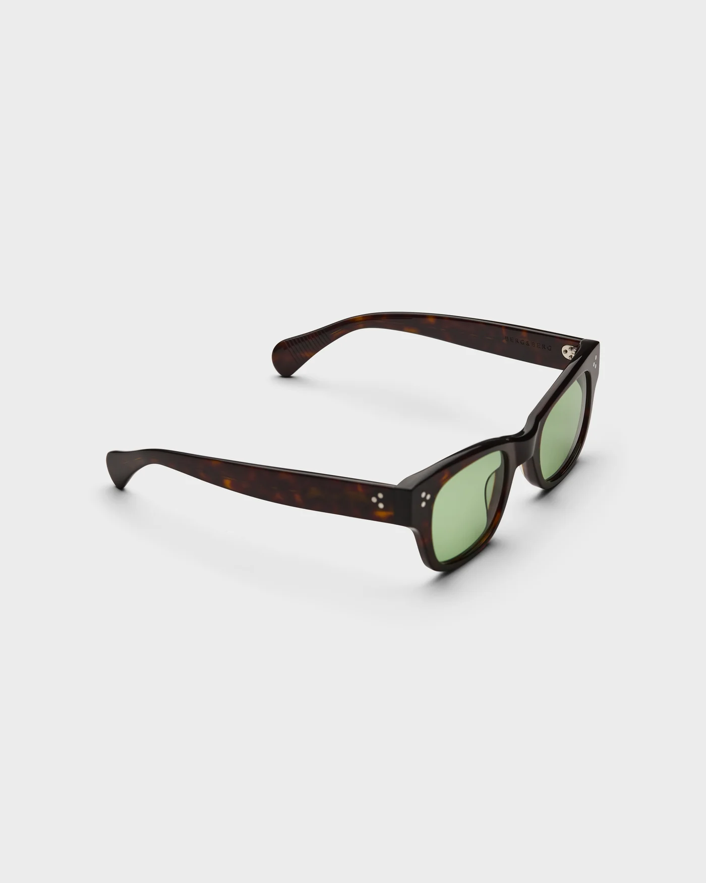 Gustav Sunglasses - Dark Brown Tortoise/Green Lenses — view 5