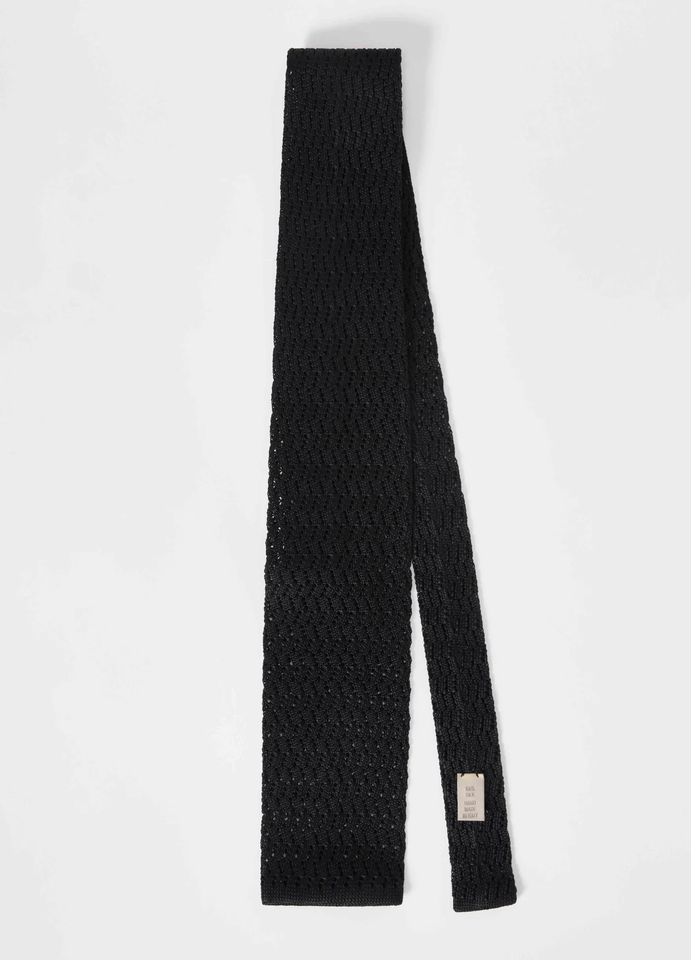 Knitted Zig Zag Tie - Black