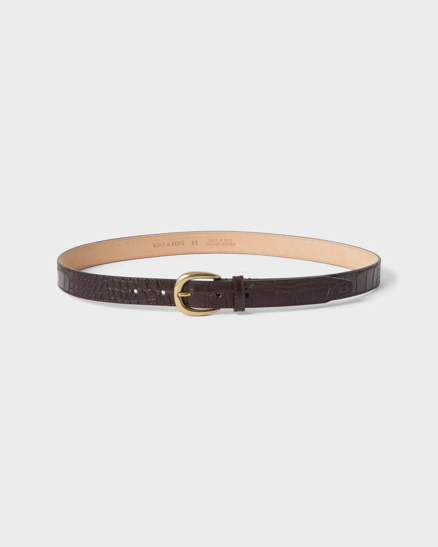 Leather Belt - Dark Brown Croco
