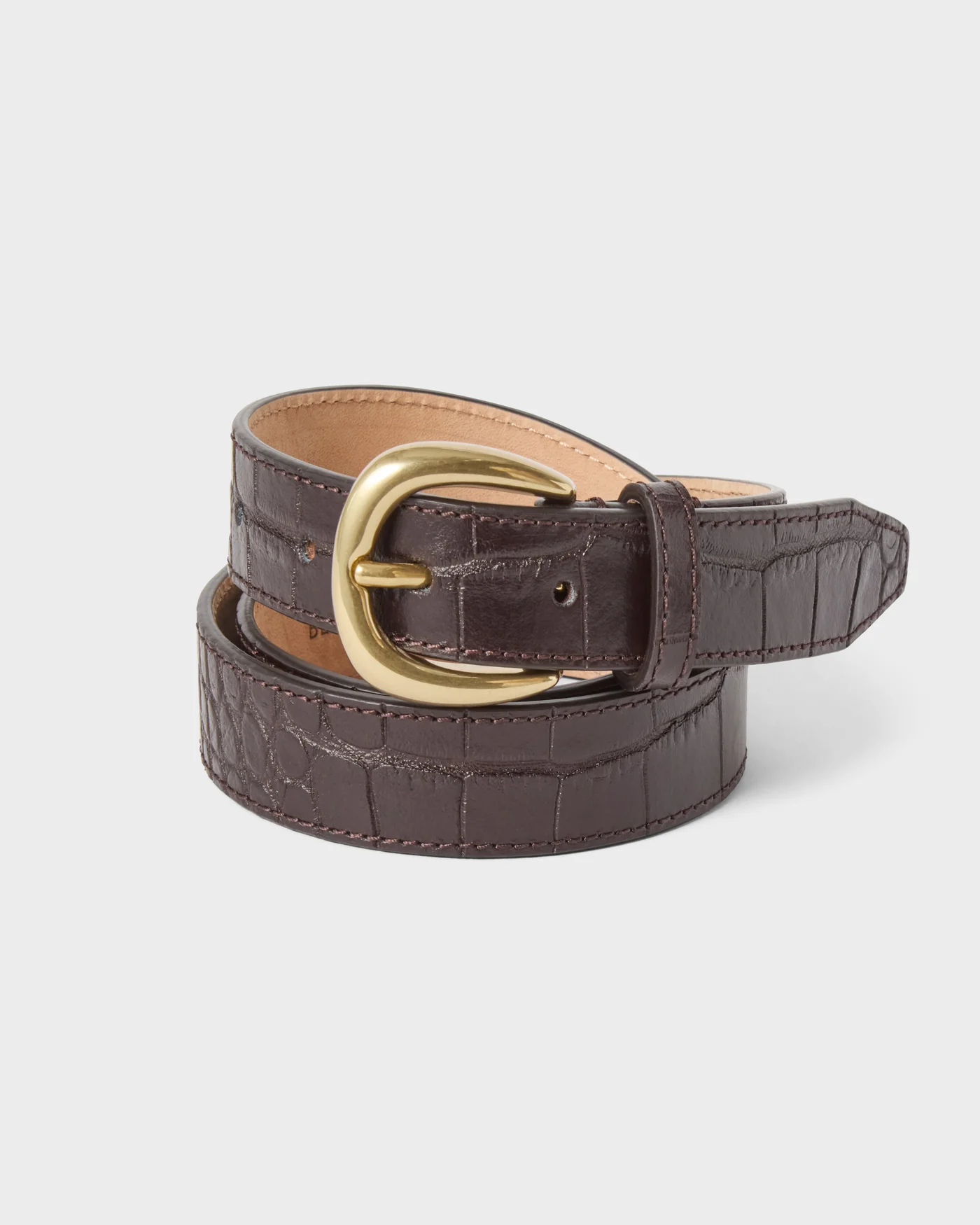 Leather Belt - Dark Brown Croco — view 2